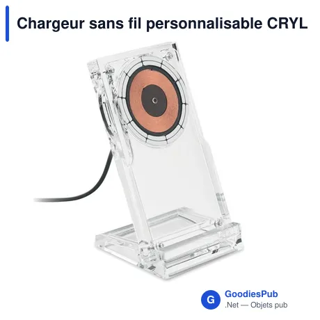 Chargeur sans fil personnalisable CRYL avec logo - 15W