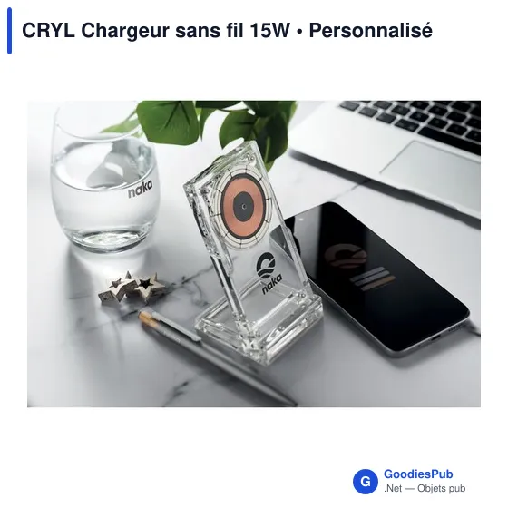 Chargeur sans fil personnalisable CRYL avec logo - 15W - Image 2