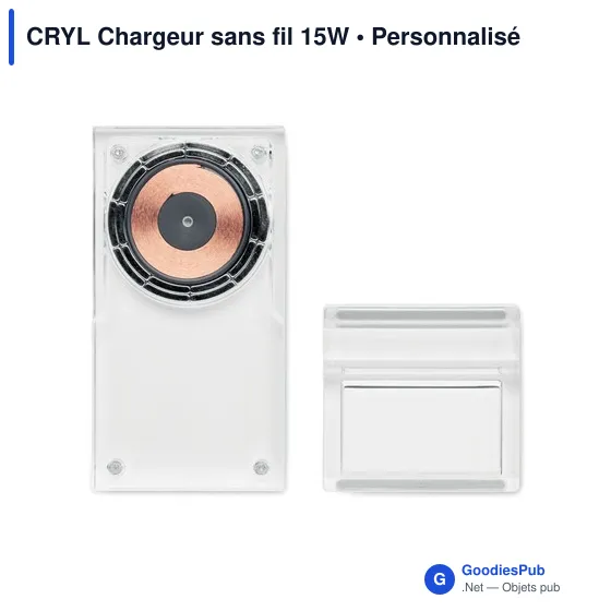 Chargeur sans fil personnalisable CRYL avec logo - 15W - Image 11