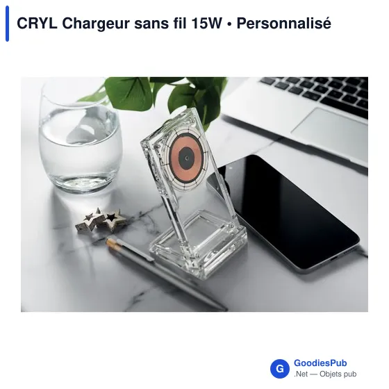 Chargeur sans fil personnalisable CRYL avec logo - 15W - Image 3