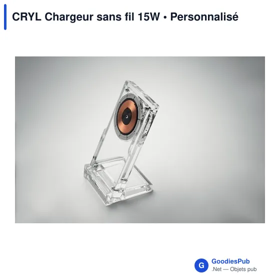 Chargeur sans fil personnalisable CRYL avec logo - 15W - Image 4