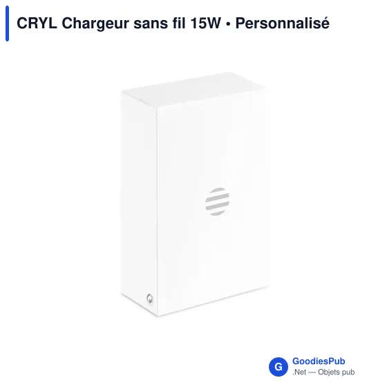 Chargeur sans fil personnalisable CRYL avec logo - 15W - Image 5