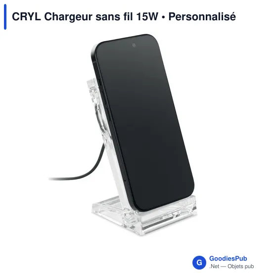 Chargeur sans fil personnalisable CRYL avec logo - 15W - Image 6