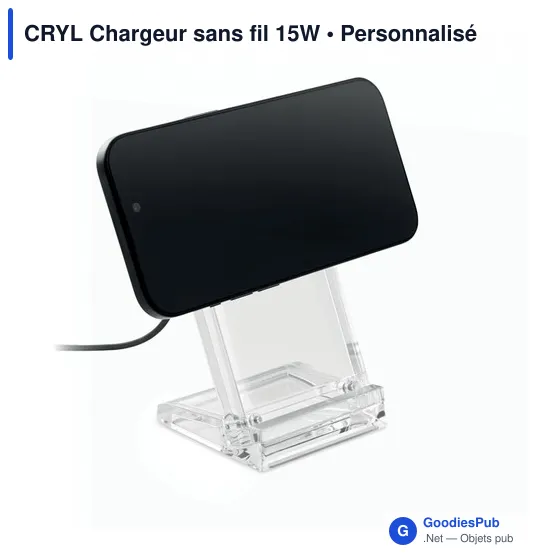 Chargeur sans fil personnalisable CRYL avec logo - 15W - Image 7