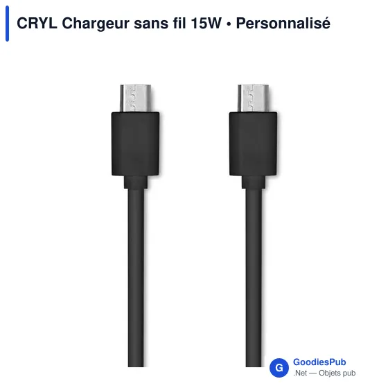 Chargeur sans fil personnalisable CRYL avec logo - 15W - Image 9