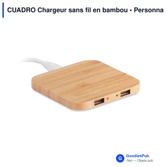 CUADRO Chargeur sans fil en bambou - Image 1