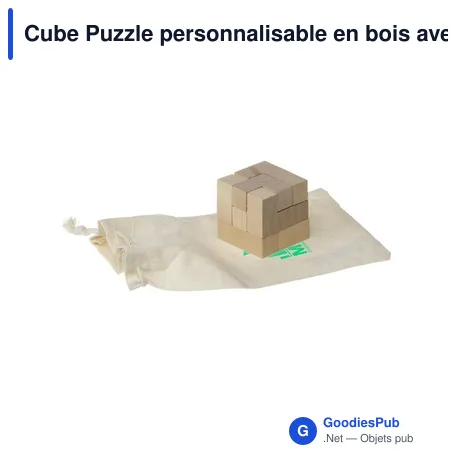 Cube Puzzle personnalisable en bois avec logo - Jeu de patience