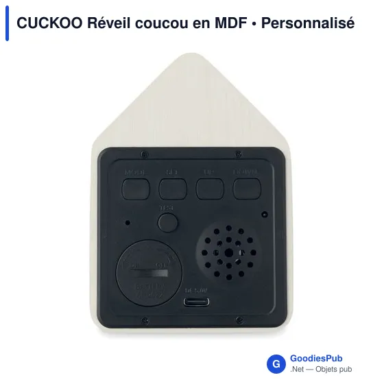 Réveil coucou personnalisable en MDF avec logo - CUCKOO - Image 2