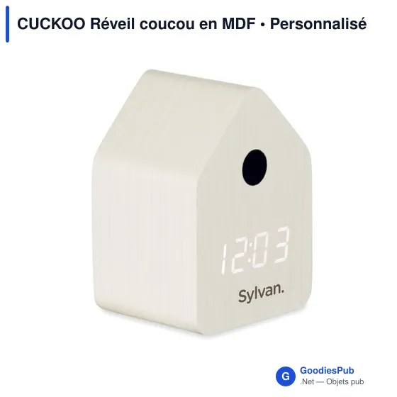 Réveil coucou personnalisable en MDF avec logo - CUCKOO - Image 3