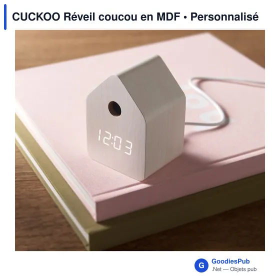 Réveil coucou personnalisable en MDF avec logo - CUCKOO - Image 4