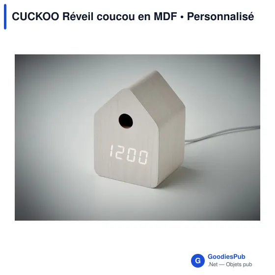 Réveil coucou personnalisable en MDF avec logo - CUCKOO - Image 5