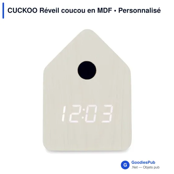 Réveil coucou personnalisable en MDF avec logo - CUCKOO - Image 7