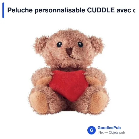 Peluche personnalisable CUDDLE avec cœur pour logo