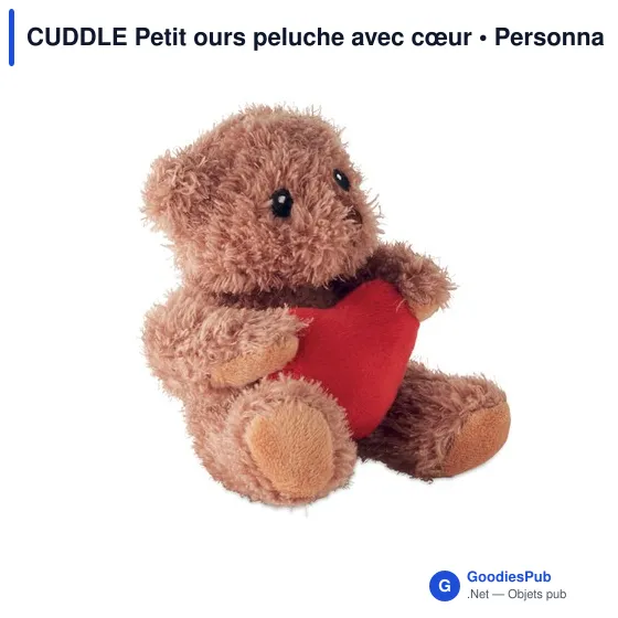 Peluche personnalisable CUDDLE avec cœur pour logo - Image 2