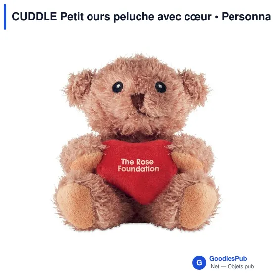 Peluche personnalisable CUDDLE avec cœur pour logo - Image 3