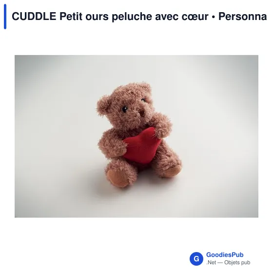 Peluche personnalisable CUDDLE avec cœur pour logo - Image 4