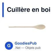 Cuillère en bois personnalisable avec logo - Beckham - Miniature 1