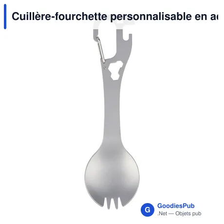 Cuillère-fourchette personnalisable en acier inoxydable Noe avec logo
