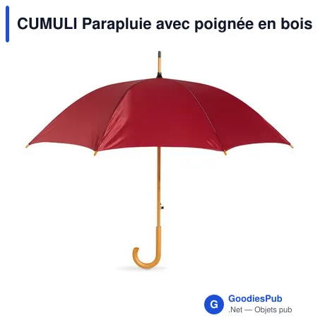CUMULI Parapluie avec poignée en bois