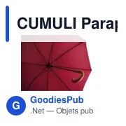 CUMULI Parapluie avec poignée en bois - Miniature 3