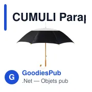 CUMULI Parapluie avec poignée en bois - Miniature 4