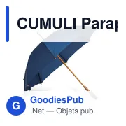 CUMULI Parapluie avec poignée en bois - Miniature 8