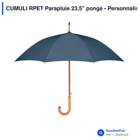CUMULI RPET Parapluie 23,5'' pongé - Image 1
