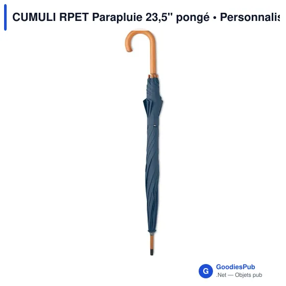 CUMULI RPET Parapluie 23,5'' pongé - Image 2