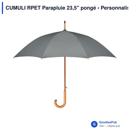 CUMULI RPET Parapluie 23,5'' pongé - Image 3