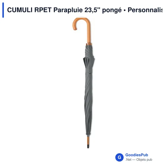 CUMULI RPET Parapluie 23,5'' pongé - Image 4