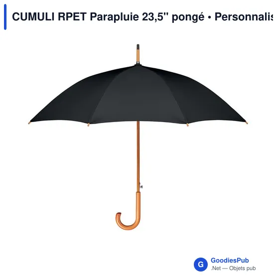 CUMULI RPET Parapluie 23,5'' pongé - Image 6