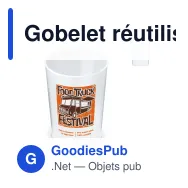 Gobelet réutilisable personnalisable en Bio PE 250 ml avec logo - Cup Écologique - Miniature 1