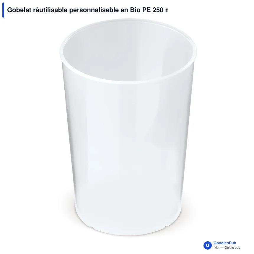 Gobelet réutilisable personnalisable en Bio PE 250 ml avec logo - Cup Écologique - Image 2