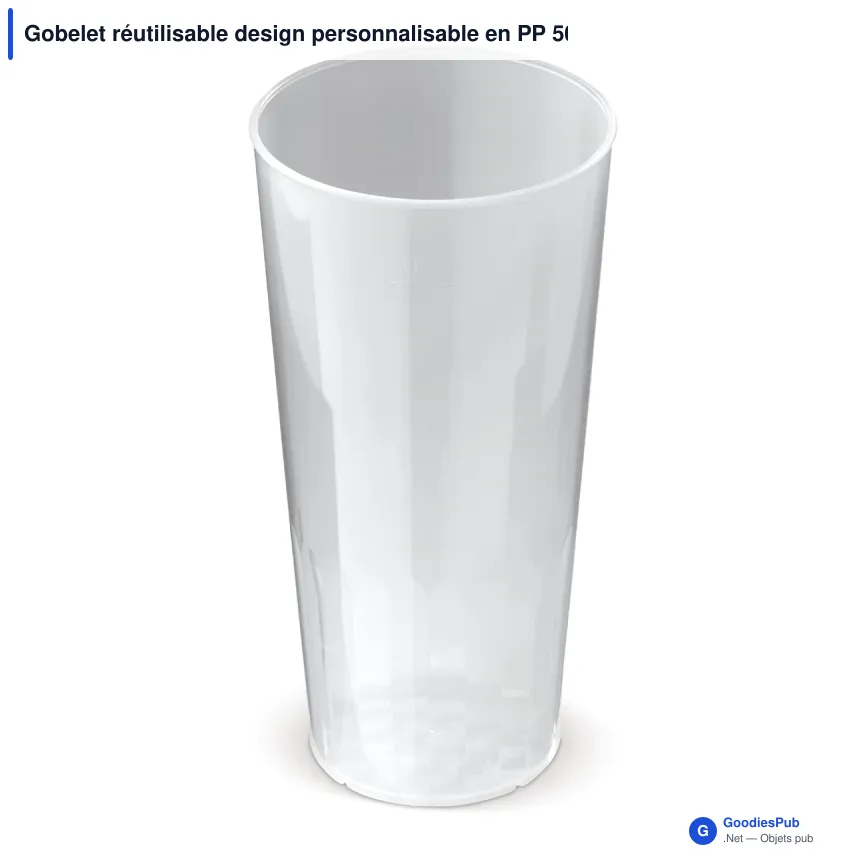 Gobelet réutilisable design personnalisable en PP 500 ml avec logo - Cup Écologique - Image 2