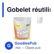 Gobelet réutilisable personnalisable en PP 250 ml avec logo - Cup Écologique - Miniature 1