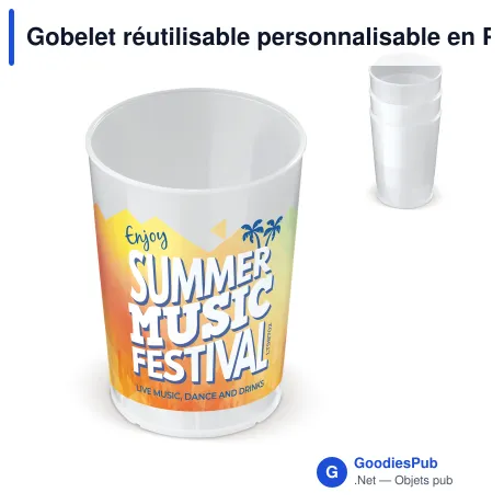 Gobelet réutilisable personnalisable en PP 250 ml avec logo - Cup Écologique