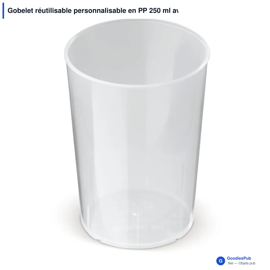 Gobelet réutilisable personnalisable en PP 250 ml avec logo - Cup Écologique - Image 2