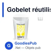 Gobelet réutilisable personnalisable en PP 300 ml avec logo - Cup Écologique - Miniature 1