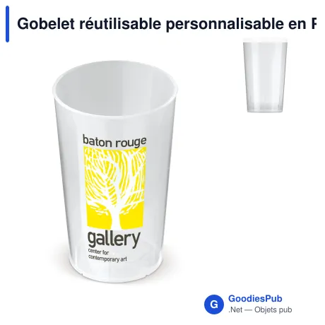 Gobelet réutilisable personnalisable en PP 300 ml avec logo - Cup Écologique