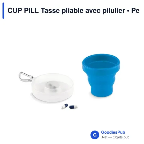 CUP PILL Tasse pliable avec pilulier