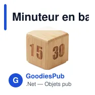 Minuteur en bambou personnalisable avec logo - CURT - Miniature 1