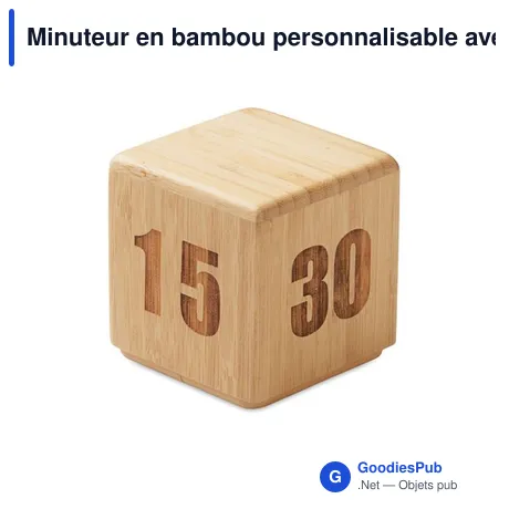 Minuteur en bambou personnalisable avec logo - CURT