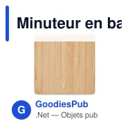 Minuteur en bambou personnalisable avec logo - CURT - Miniature 3