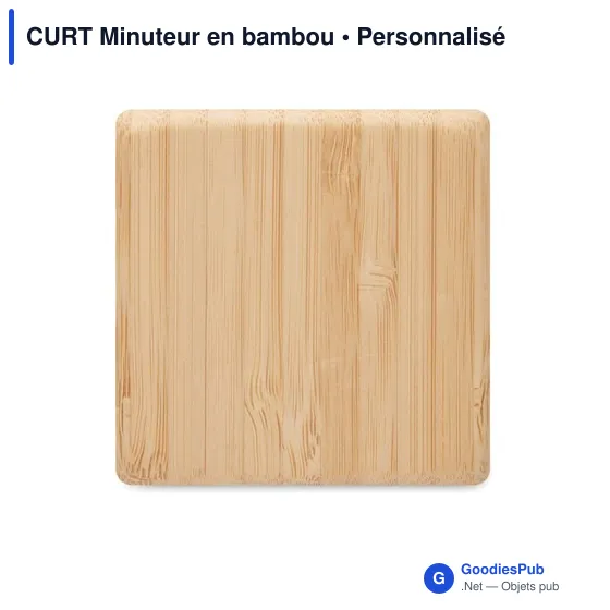 Minuteur en bambou personnalisable avec logo - CURT - Image 3