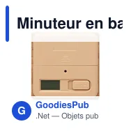 Minuteur en bambou personnalisable avec logo - CURT - Miniature 4