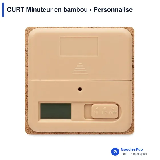 Minuteur en bambou personnalisable avec logo - CURT - Image 4