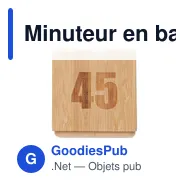 Minuteur en bambou personnalisable avec logo - CURT - Miniature 5