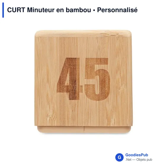 Minuteur en bambou personnalisable avec logo - CURT - Image 5