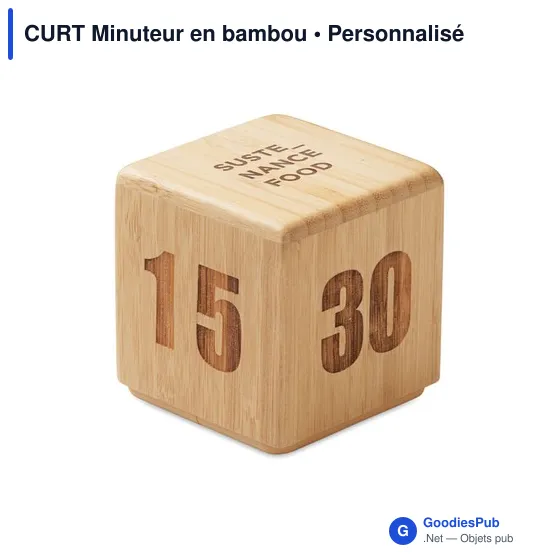Minuteur en bambou personnalisable avec logo - CURT - Image 6
