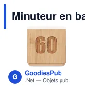 Minuteur en bambou personnalisable avec logo - CURT - Miniature 7